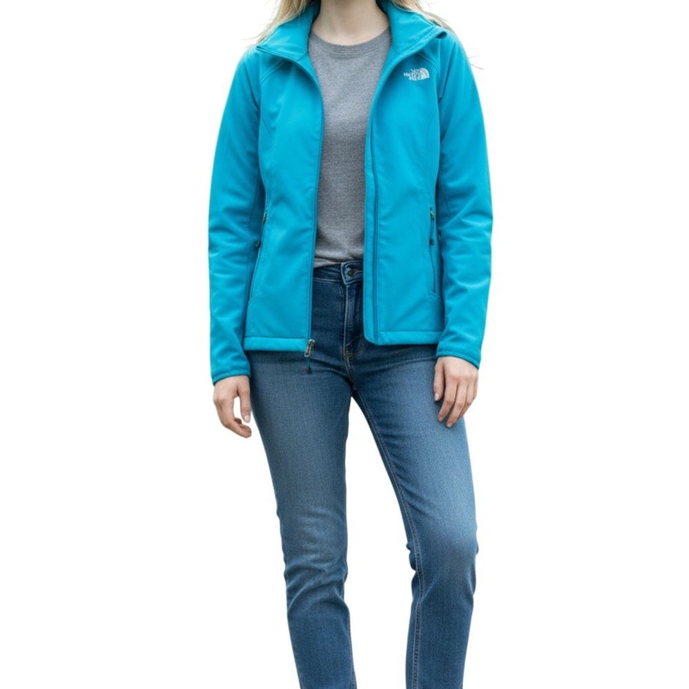 Casual North Face Women's Performance Jacket Large Blue Full Zip Pockets